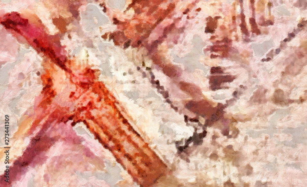 Obraz premium Abstract background in mixed colors. Oil and watercolor design elements. Design template for covers, posters and banners. Simple macro close-up paint brush strokes.
