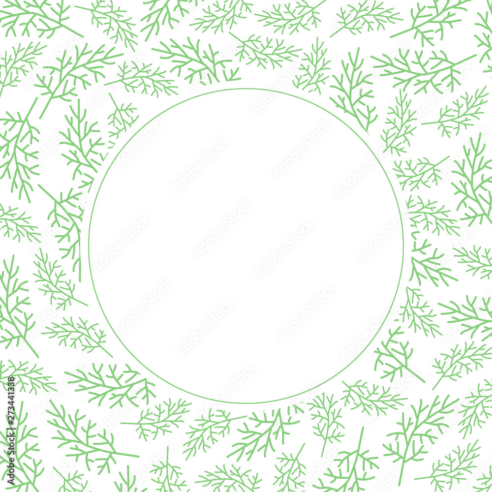 Beautiful green leaf frame on white background