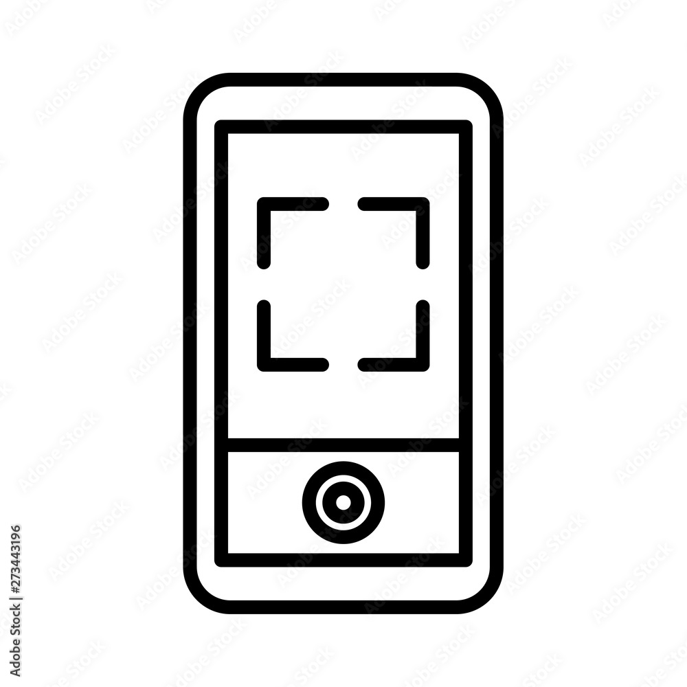 Mobile phone icon vector, line art outline style of smartphone symbol, simple linear cellphone pictogram isolated on white Mobile phone icon vector, line art outline style of smartphone symbol, simple linear cellphone pictogram isolated on white