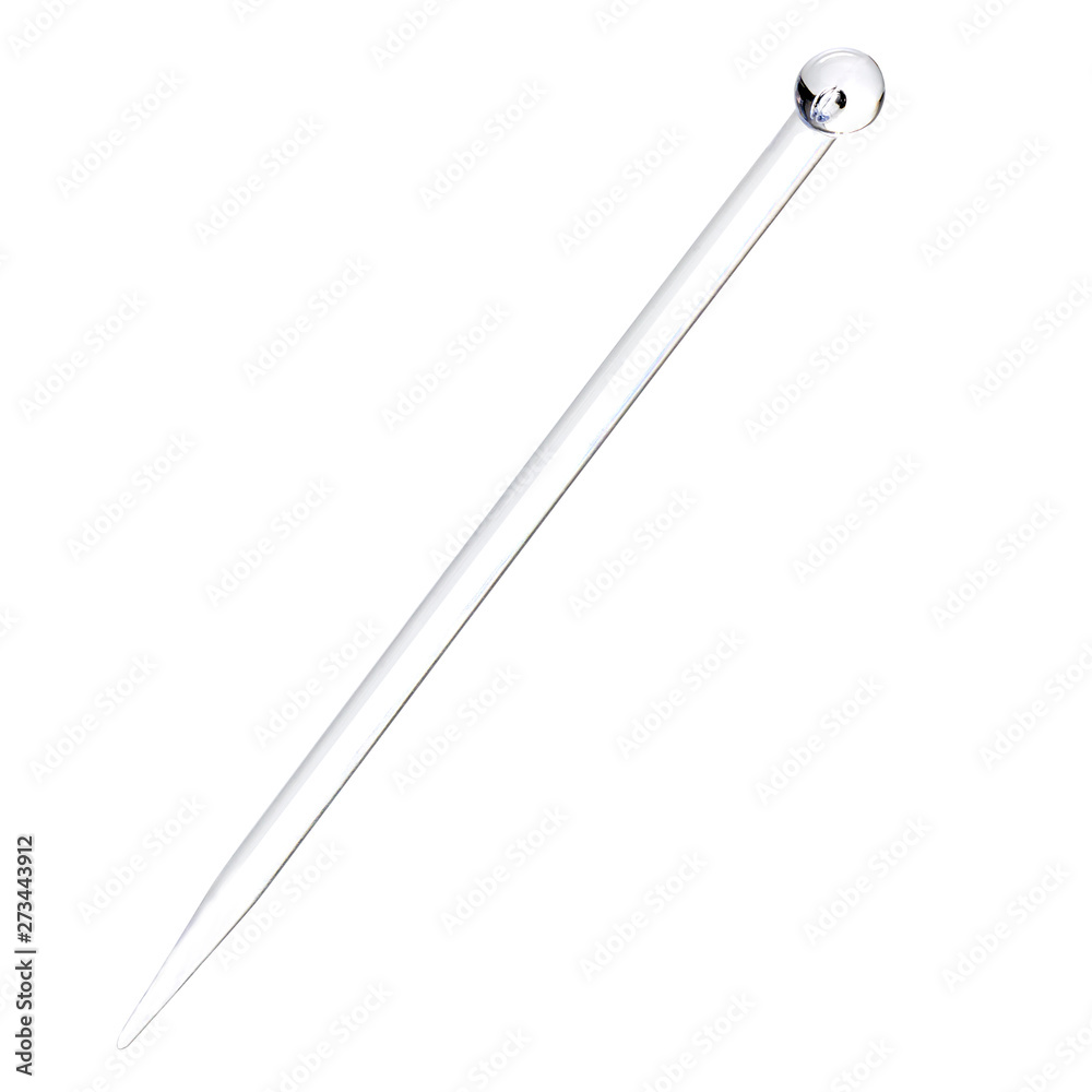 Empty white clear plastic cocktail stick or pick isolated on white background including clipping path Empty white clear plastic cocktail stick or pick isolated on white background including clipping path