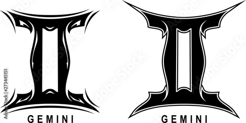 Gemini Zodiac Symbol Set