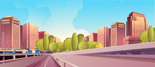 day city landscape road