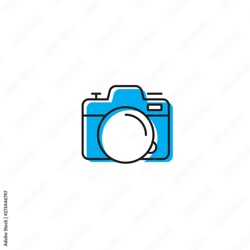 Camera flat vector icon, isolated on white background Camera flat vector icon, isolated on white background
