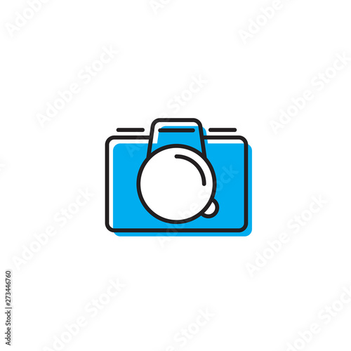 Camera flat vector icon, isolated on white background