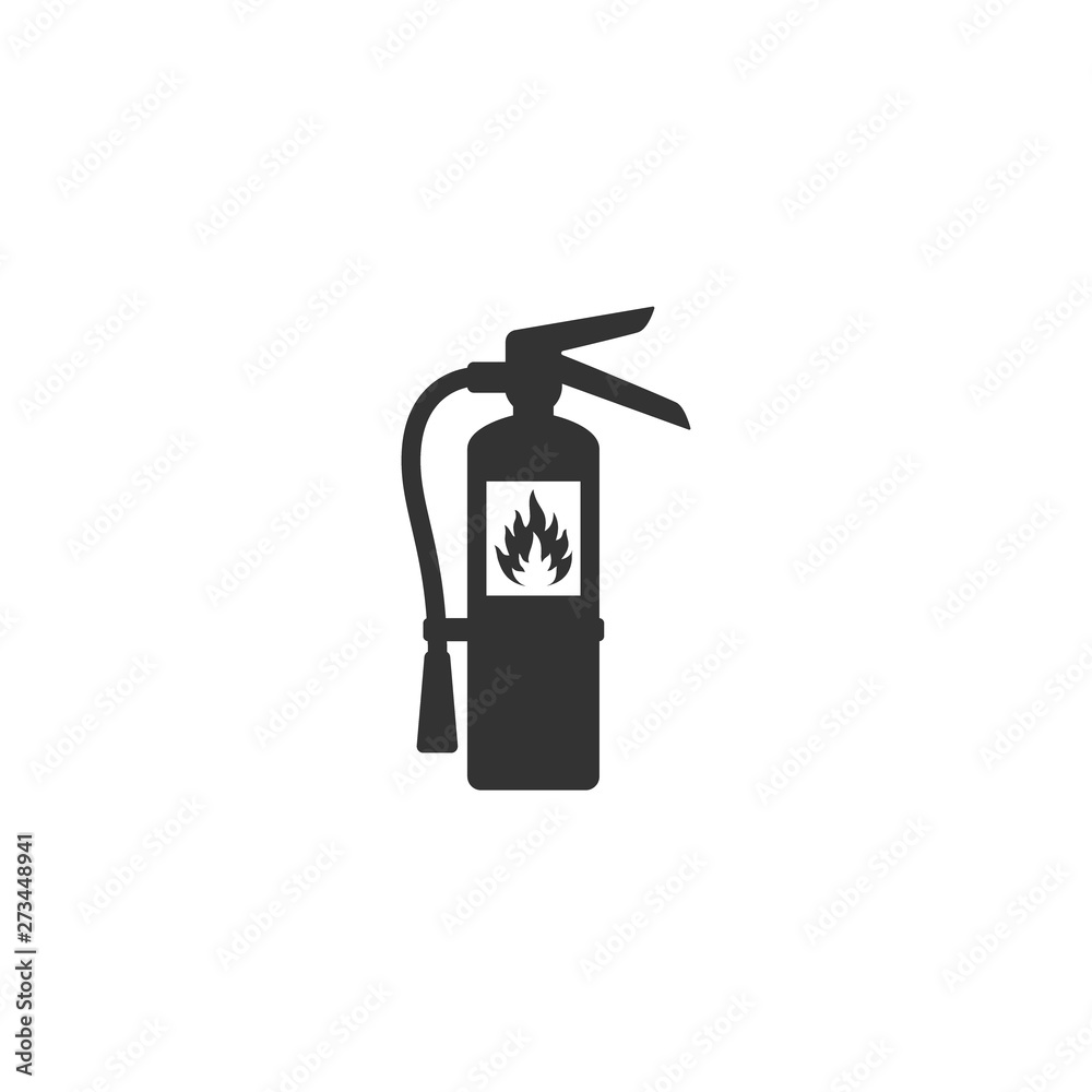 Fire extinguisher with flame black vector icon. Fire extinguisher foam container glyph sign. Fire extinguisher with flame black vector icon. Fire extinguisher foam container glyph sign.