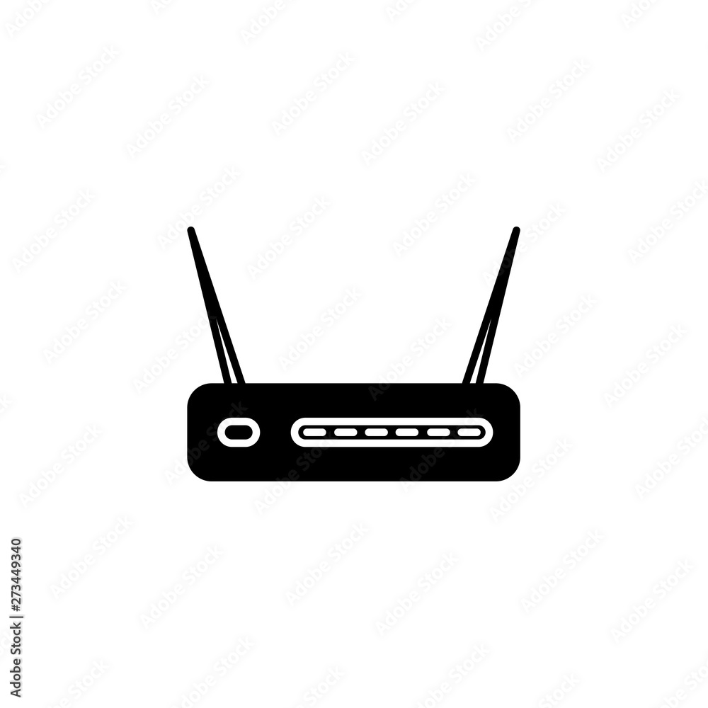 Modem icon. Black filled vector illustration. Modem icon. Black filled vector illustration.