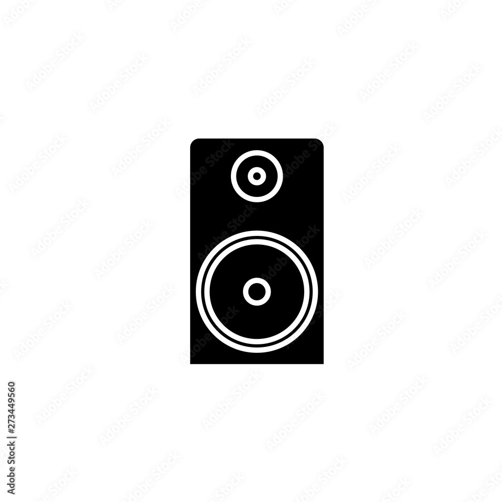 music Speaker simple vector black Icon music Speaker simple vector black Icon