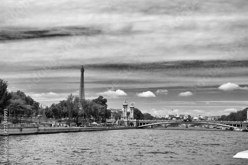 Panoramic view from Seinne river, Paris photo