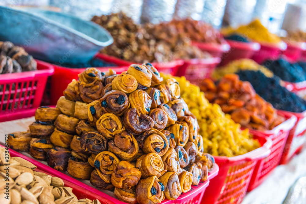 Dried food products sold at the Siab Bazaar in Samarkand Dried food products sold at the Siab Bazaar in Samarkand