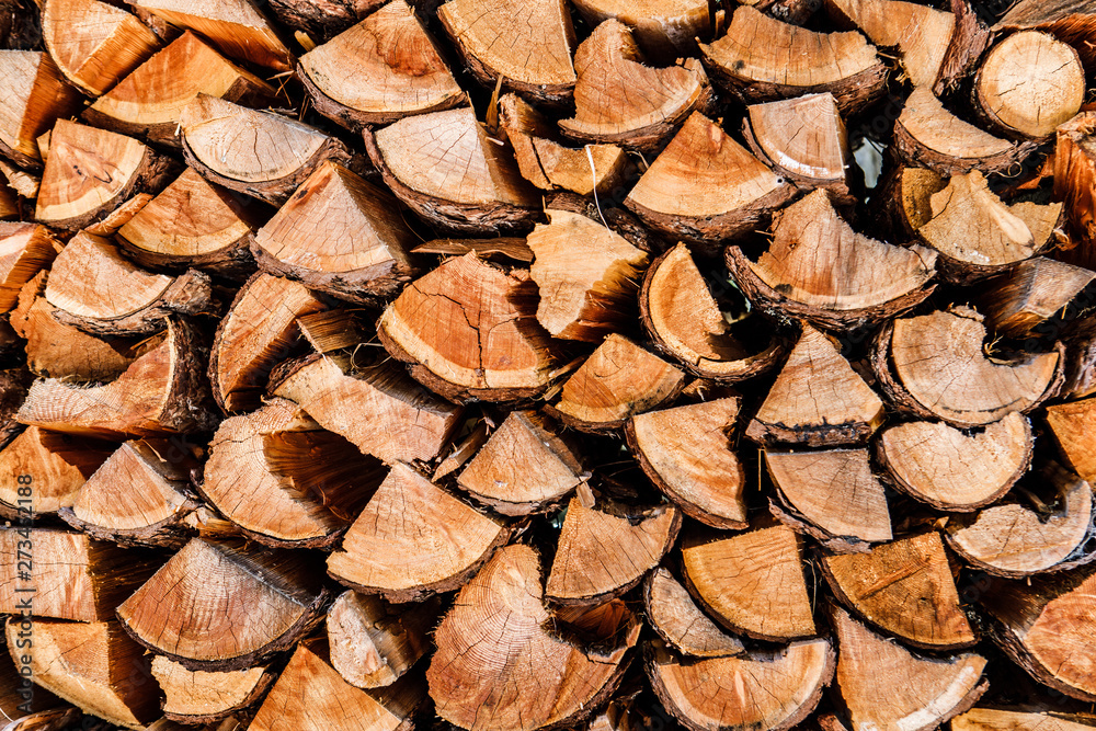 Stack of chopped wood in Cortina D'Ampezzo, Dolomites, Italy Stack of chopped wood in Cortina D'Ampezzo, Dolomites, Italy