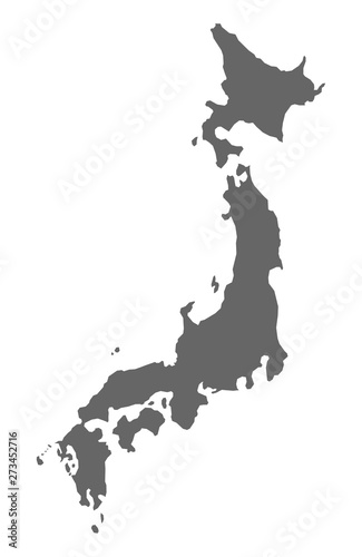 Japan map, asia geography travel concept, land scene vector