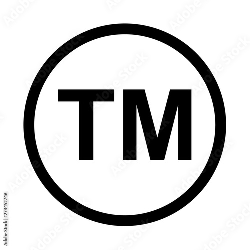 Trade mark icon symbol. TM sign trademark vector black law photo