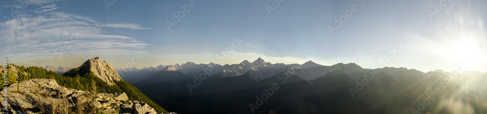 Neverending mountain range next to the Banff Gondola in the Rocky Mountains