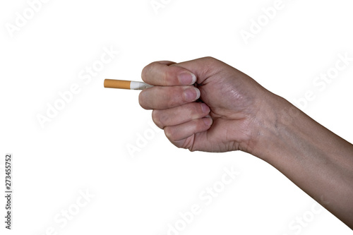 hand shows a fig with a cigarette, stop smoking