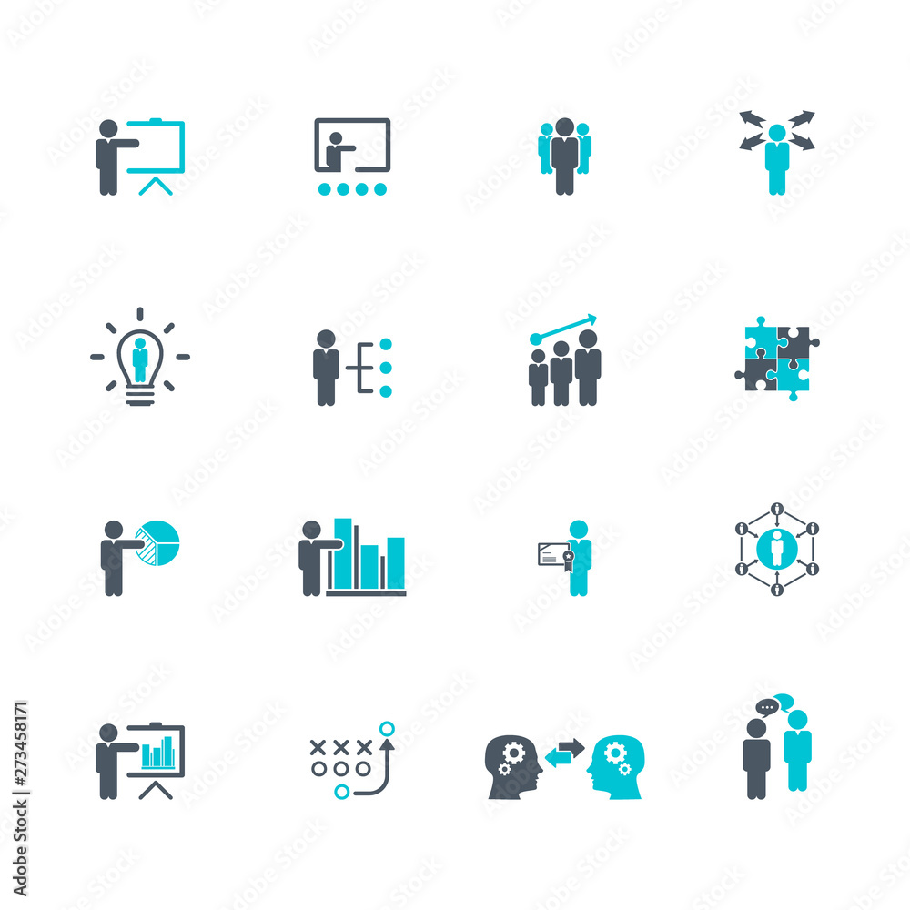 Business training icon set	