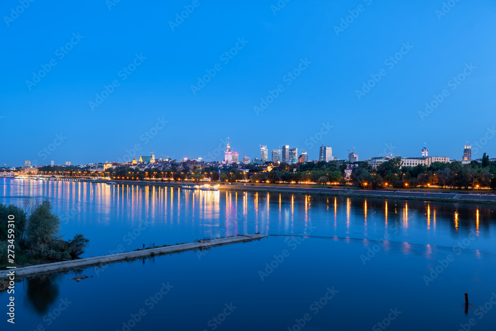 Warsaw River View In The Evening