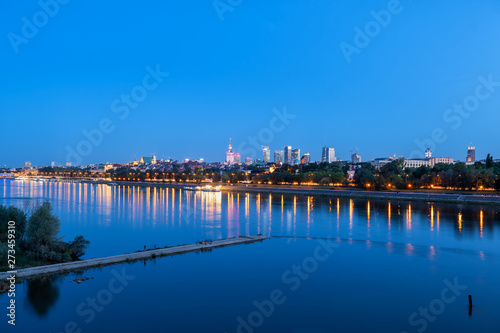 Warsaw River View In The Evening