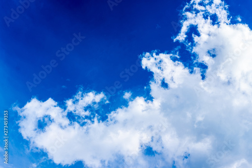 Bright pop blue sky with white clouds. Great background