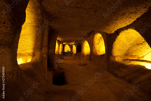 Milos Island, Cyclades islands / Greece 2018: The catacombs of the beautiful island of Milos photo