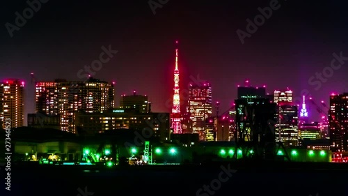 Wallpaper Mural タイムラプス、日本、東京タワー、夜の絶景、観光と風景 Torontodigital.ca
