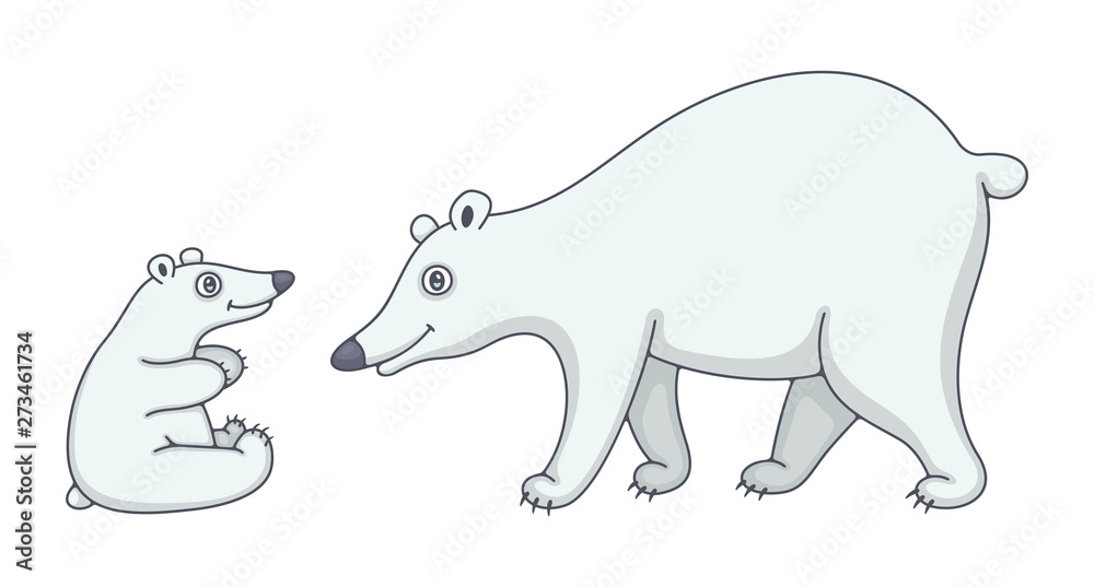 Set of Polar Bears. isolated on white background Set of Polar Bears. isolated on white background