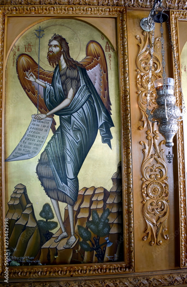 Icon of a Church in a Greek village