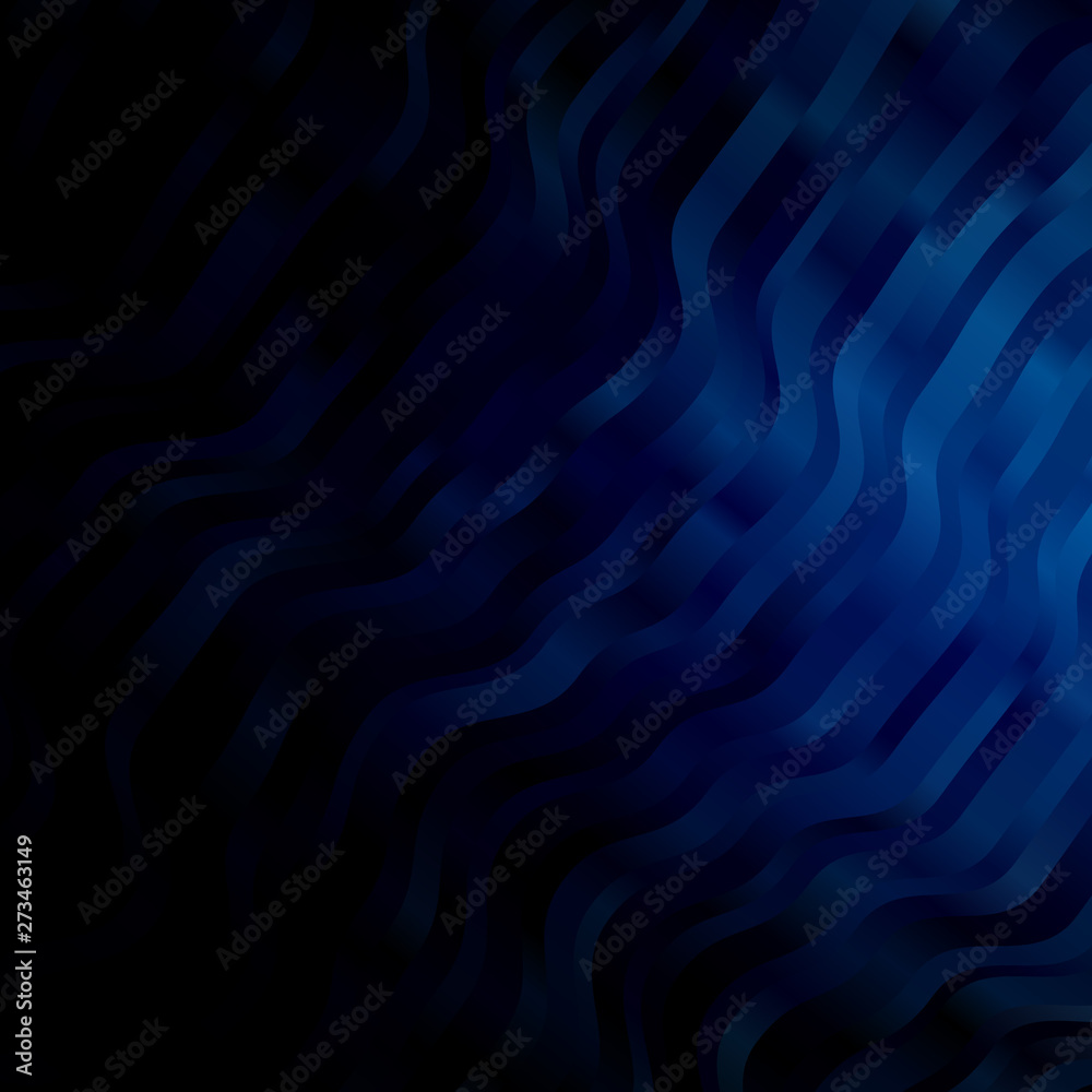 Dark BLUE vector pattern with curved lines. Dark BLUE vector pattern with curved lines.