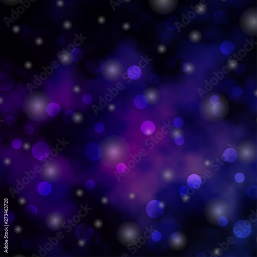 Dark Purple, Pink vector template with circles, stars.