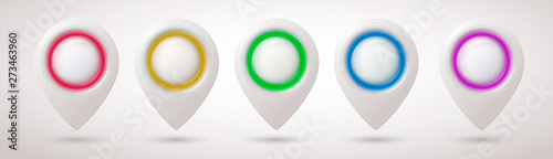 Free Download Set of shiny map location markers. Navigation icon for web, banner, logo or badge. 3d style. Vector illustration. - GFXLoad