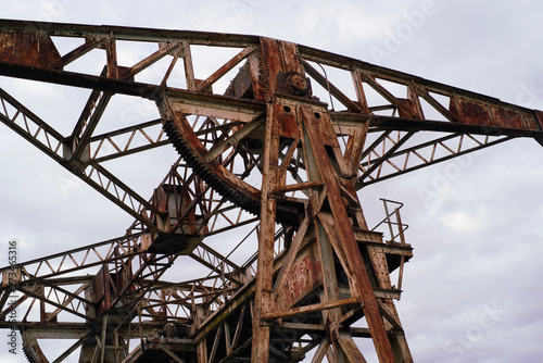 old rusty drawbridge on Sheriff Upper Street, Dublin, Ireland