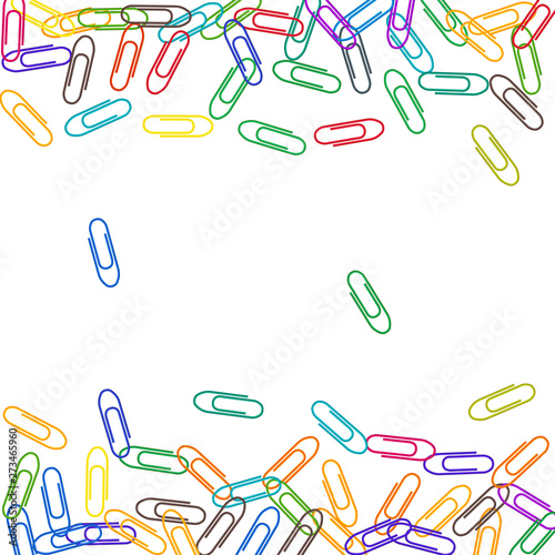 Stationary paperclips isolated on white background