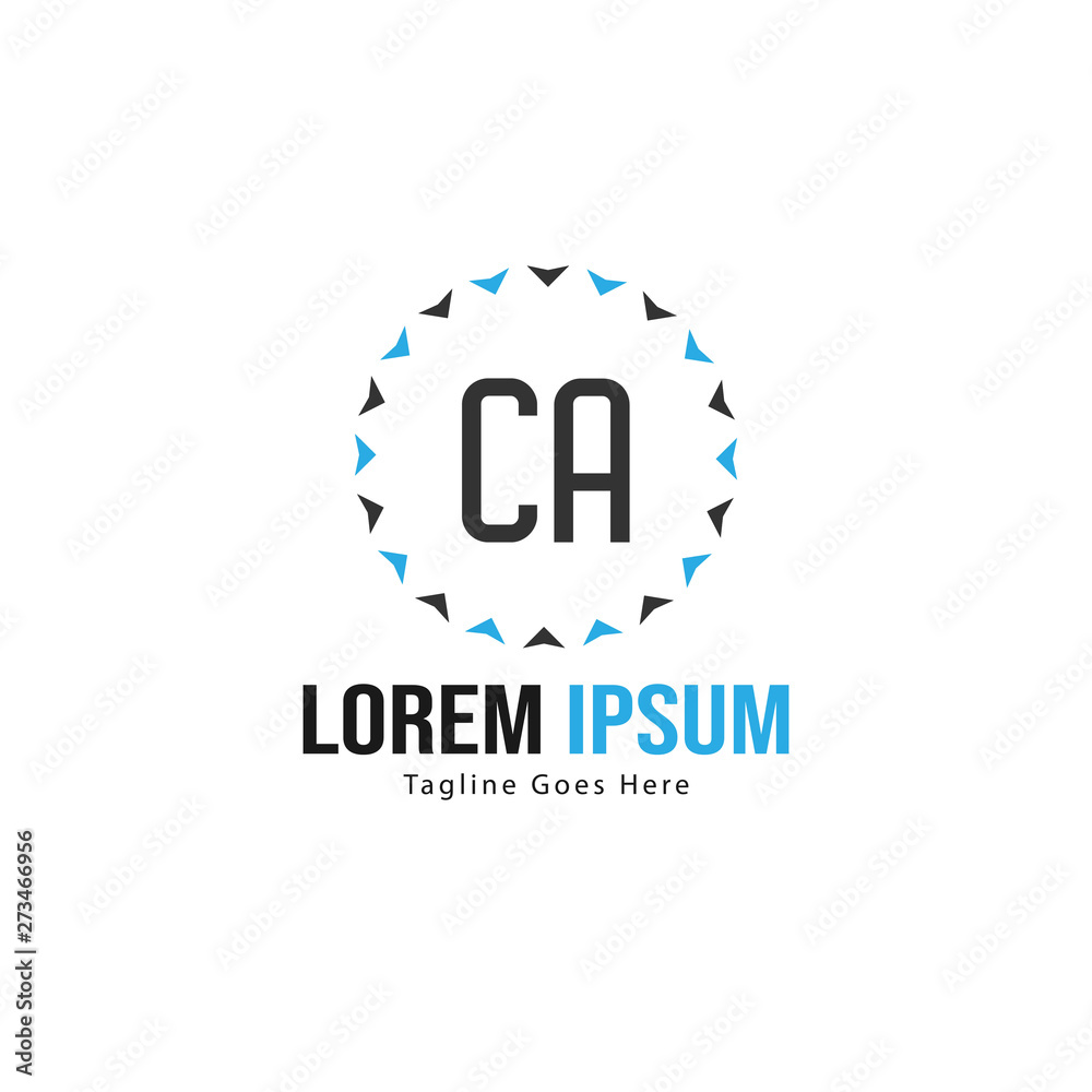 Initial CA logo template with modern frame. Minimalist CA letter logo vector illustration Initial CA logo template with modern frame. Minimalist CA letter logo vector illustration