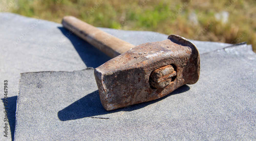 Sledgehammer lies on the construction site Sledgehammer lies on the construction site