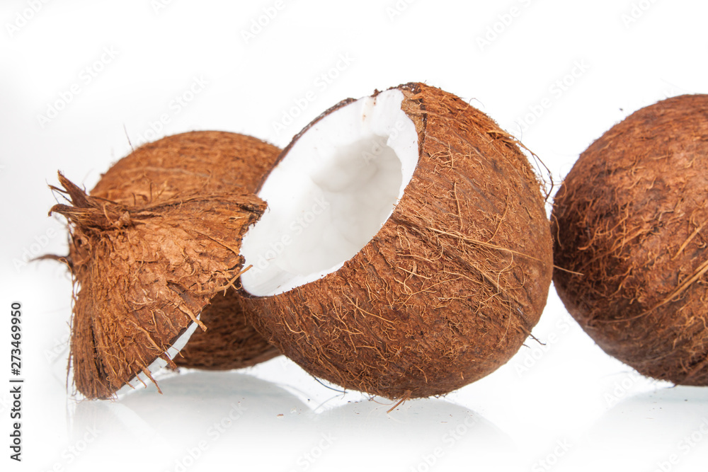 coconuts isolated on the white background coconuts isolated on the white background
