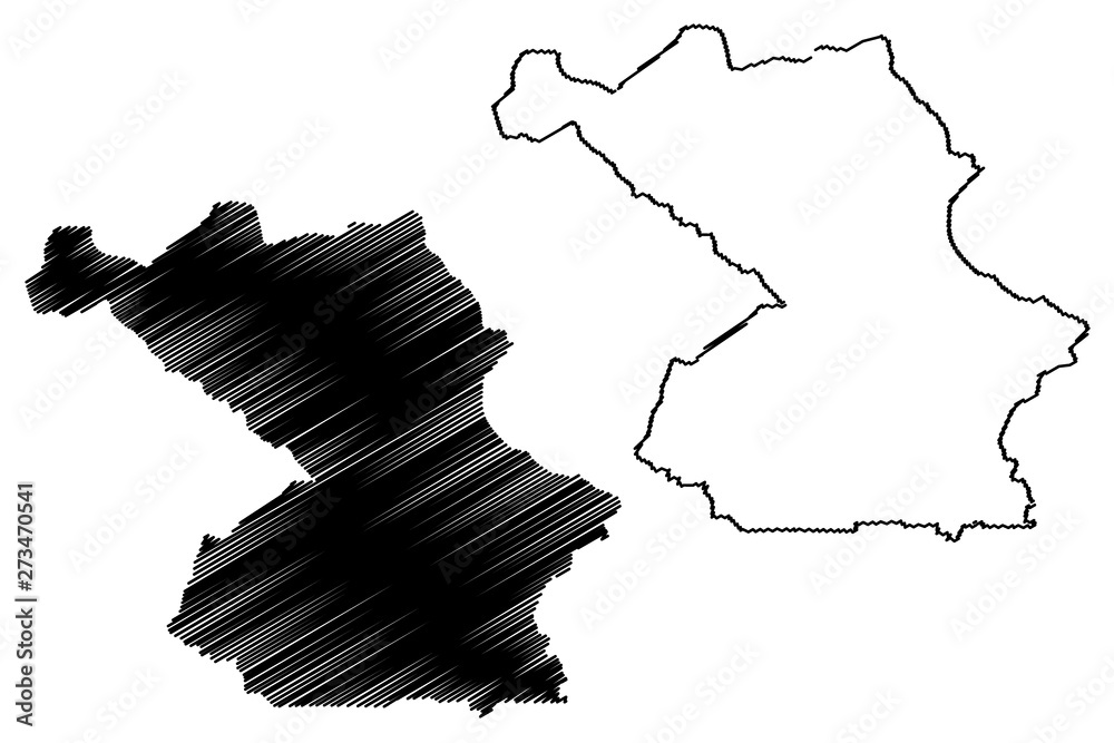 Centre-Sud Region (Regions of Burkina Faso, Burkina Faso) map vector illustration, scribble sketch Centre Sud map....
