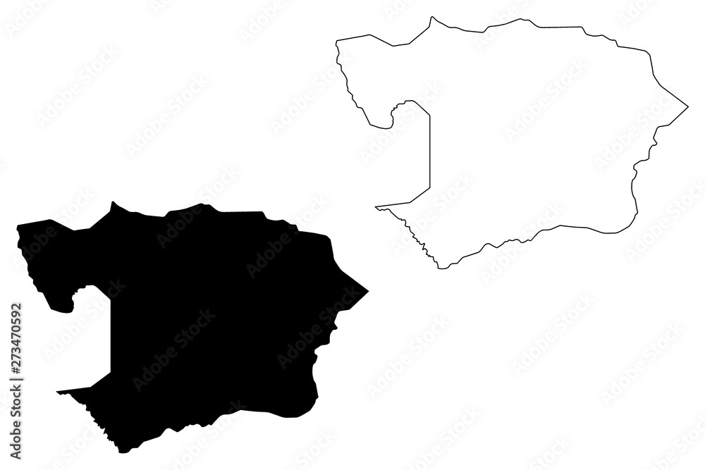 Fototapeta premium Battambang Province (Kingdom of Cambodia, Kampuchea, Provinces of Cambodia) map vector illustration, scribble sketch Battambang map..