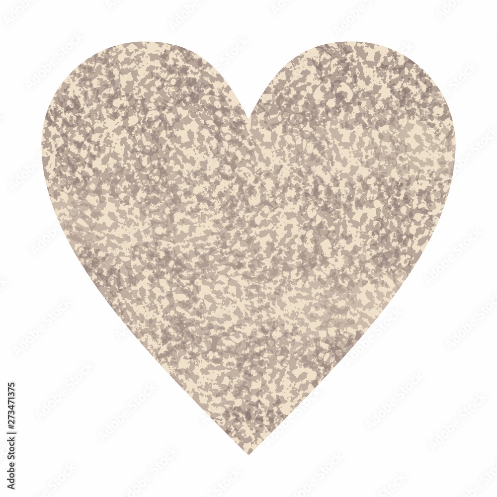 Heart with animal print. Love wild life hand drawn elements isolated on white background. Cute template for design.