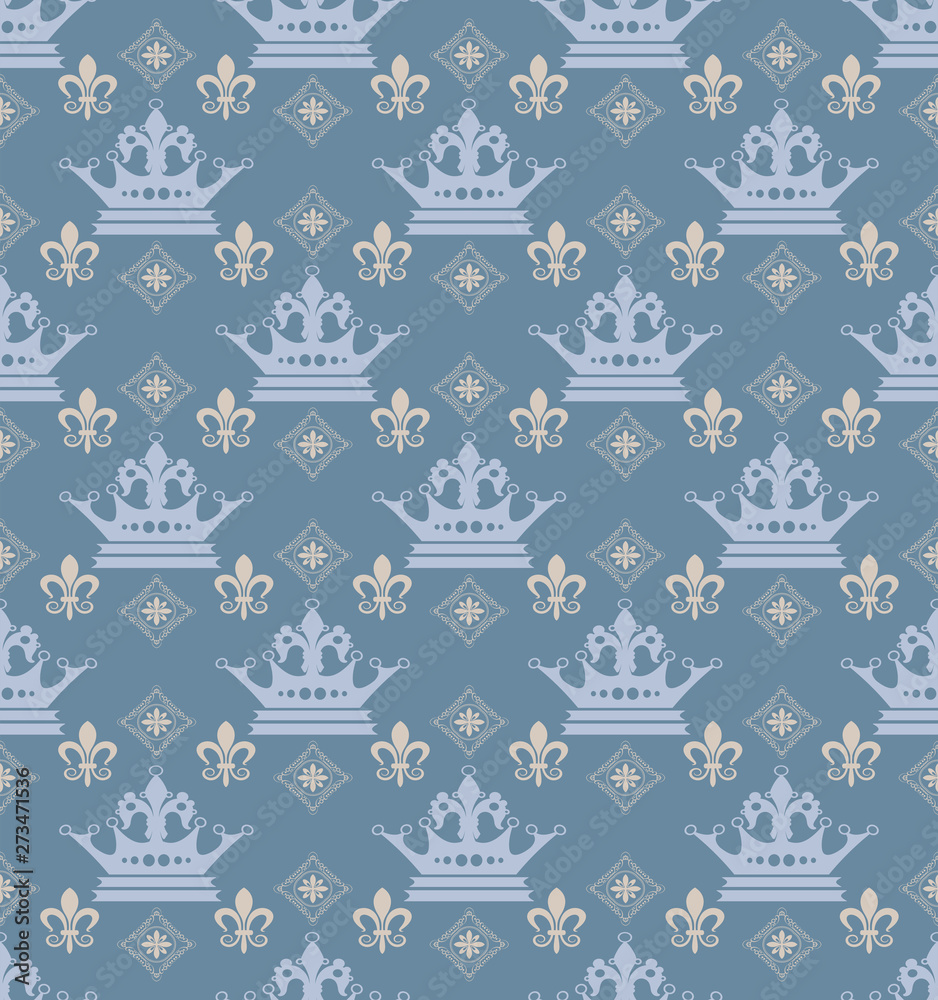 seamless pattern with royal crowns for your design, vector graphics