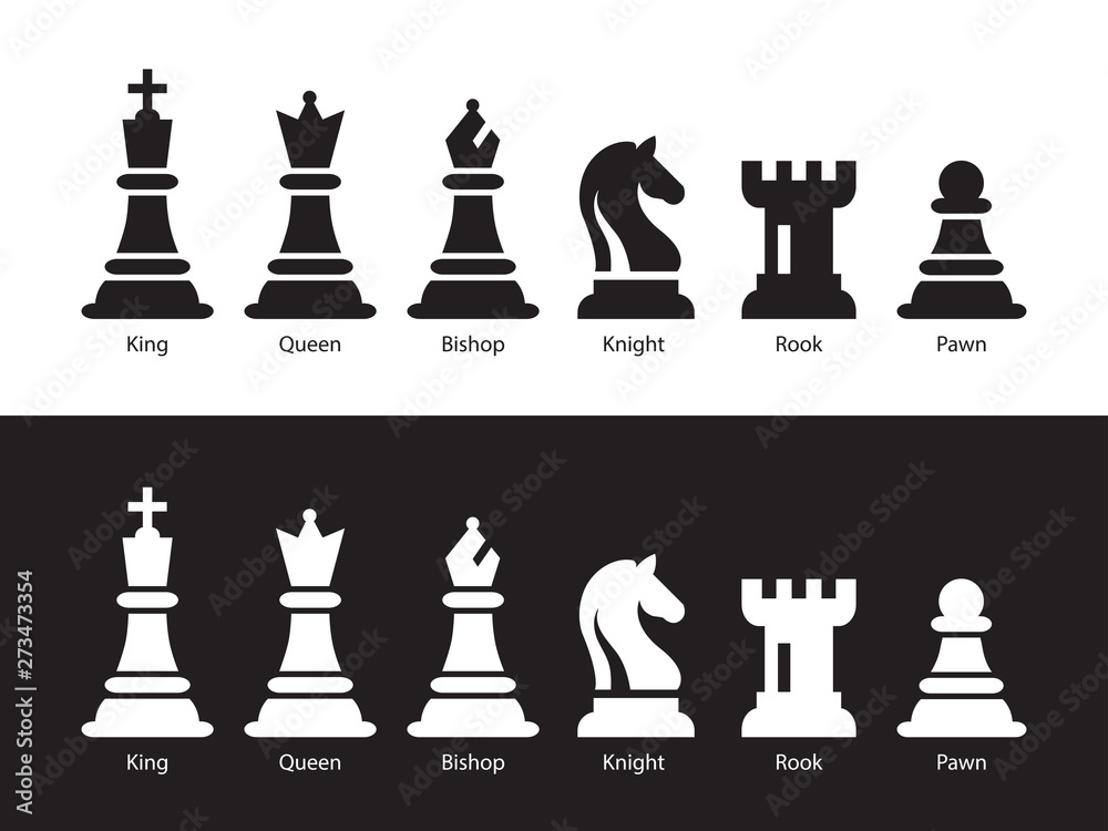Chess Piece Set Vector Clipart / King, Queen, Bishop, Rooke, Knight,  Castle, Pawn Drawing Illustrations / Game / PNG, JPG, SVG, Eps 