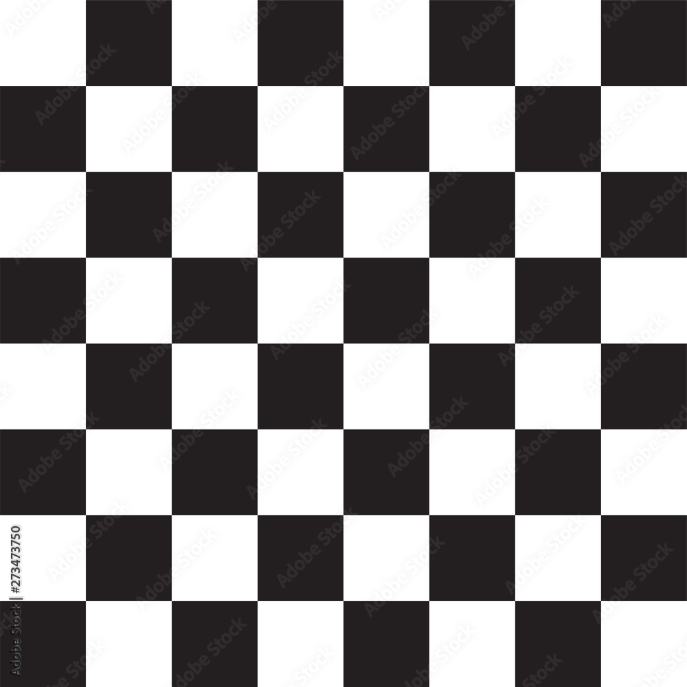 Fototapeta premium Geometric Seamless Chessboard Pattern With Squares. Black And White Tile Vector Illustration.