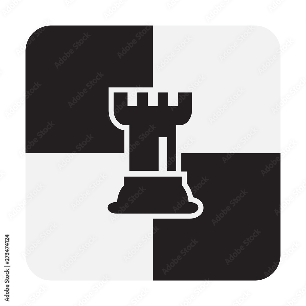 Chess Rook Pieces isolated on white background. Chessboard Rook Silhouettes Vector Illustration. Chess Rook Pieces isolated on white background. Chessboard Rook Silhouettes Vector Illustration.