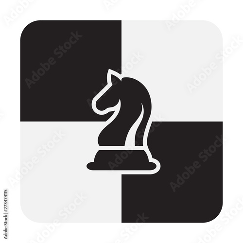 Chess Knight Pieces isolated on white background. Chessboard Knight Silhouettes Vector Illustration