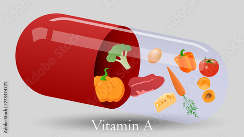Vitamin pill vector design. Vitamin A vector illustration