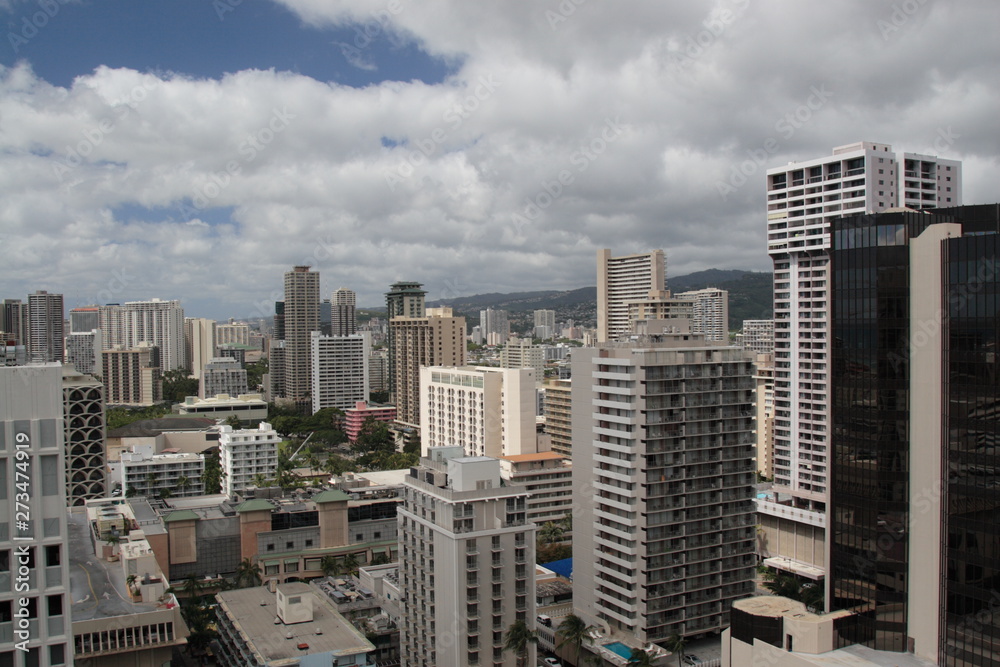綺麗なハワイの町並みの風景
