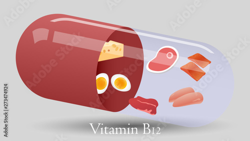 Vitamin pill vector design. Vitamin B12 vector illustration