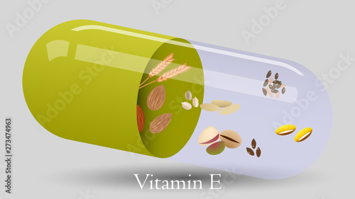 Vitamin pill vector design. Vitamin E vector illustration