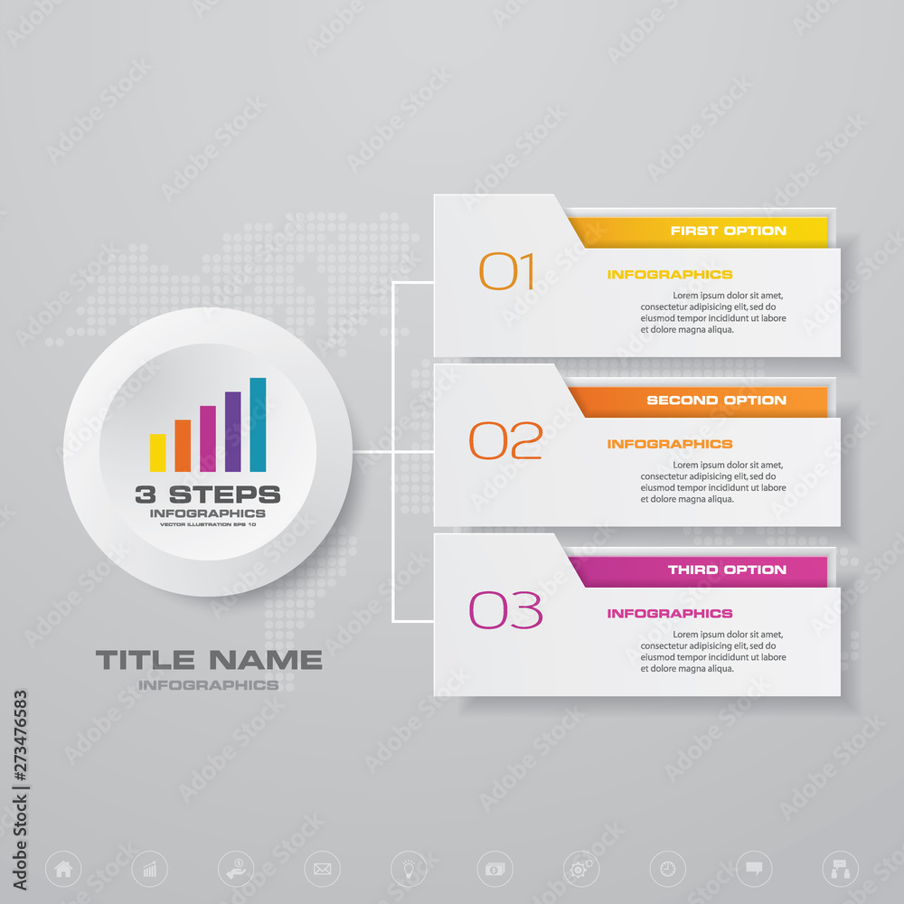3 steps simple&editable process chart infographics element. EPS 10. 3 steps simple&editable process chart infographics element. EPS 10.