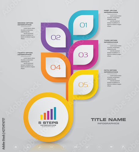 5 steps simple&editable process chart infographics element. EPS 10.	