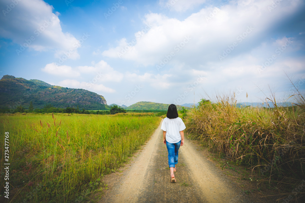Young cute Asian Japanese girl hipster backpack women travelling looking at beautiful sky mountains scenery views Young cute Asian Japanese girl hipster backpack women travelling looking at beautiful sky mountains scenery views