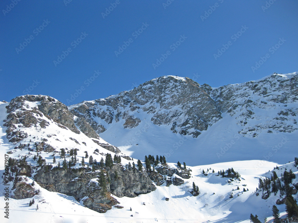 snowy austrian alps in winter